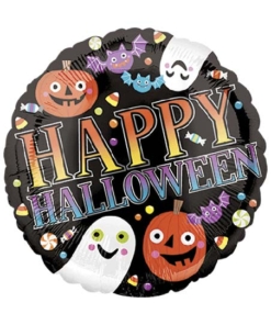 18" Pumpkins, Ghosts & Bats Halloween Balloon
