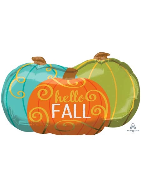 29" Hello Fall Pumpkins Thanksgiving Balloon