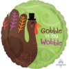 18" Gobble Til You Wobble Thanksgiving Balloon