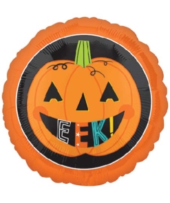 18" Eek Pumpkin Halloween Balloon