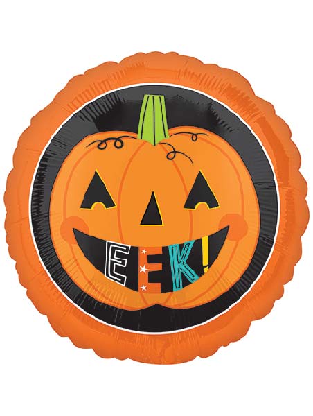 18" Eek Pumpkin Halloween Balloon