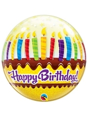 22" Birthday Candles & Fronsting Bubble Balloon