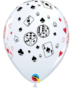 11" Cards & Dice Casino Balloons