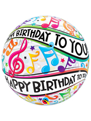 22" Happy Birthday To You Musical Notes Bubble Balloon