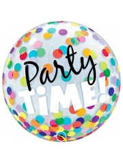 22" Party Time Colorful Dots Bubble Balloon