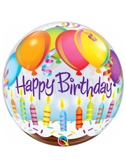 22" Birthday Balloons & Candles Bubble Balloon