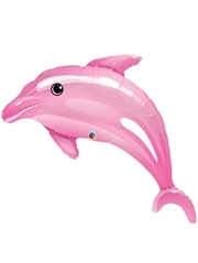42" Delightful Pink Dolphin Tropical Balloon
