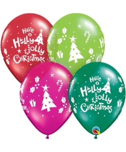 11" Holly Jolly Christmas Balloons