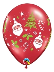 11" Santa Christmas Tree Balloons