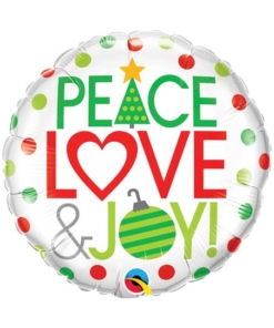 18" Peace, Love & Joy Christmas Balloon
