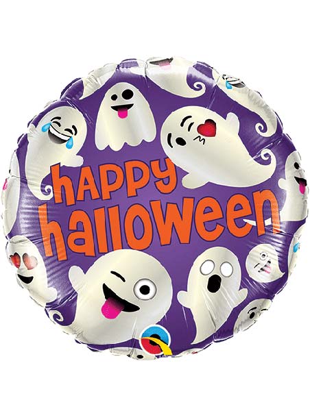 18" Halloween Emoticon Ghosts Balloon