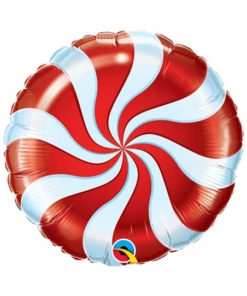 18" Candy Swirl Red Christmas Holiday Balloon