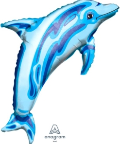 37" transparent Blue Dolphin Ocean Balloon
