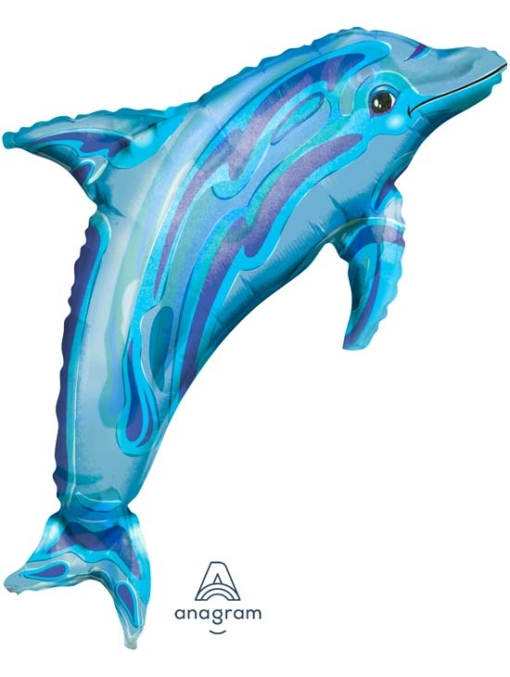 37" Jewel BLue Dolphin Ocean Balloon