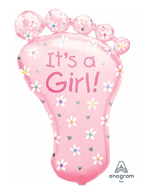 32" It's A Gril Foot Baby Balloon