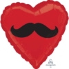 18" Mustache Heart Balloon