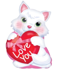 20" Kitty With Heart Love You Balloon Shape