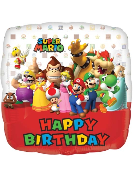 17" Mario Brothers Birthday Balloon