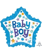 34" Baby Boy Star With Ruffle Balloon