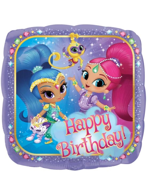 17" Shimmer & Shine Birthday Balloon