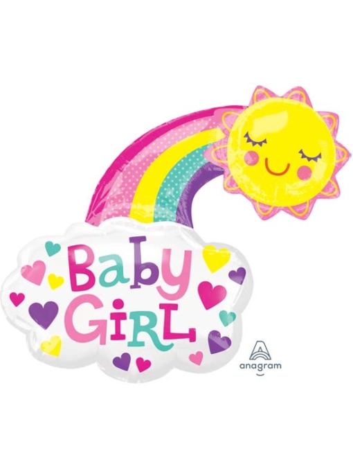 30" Baby Girl Bright Happy Sun Balloon