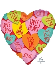 17" Hearts With Messages Love Balloon