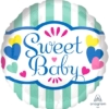 17" Sweet Baby Stripes & Hearts Baby Balloon