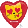 17" Cat Emoticon Kiss Balloon