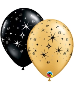 11" Gold Sparkles & Swirls Anniversary Balloon