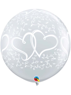 36" Entwined Hearts Clear Anniversary Balloon