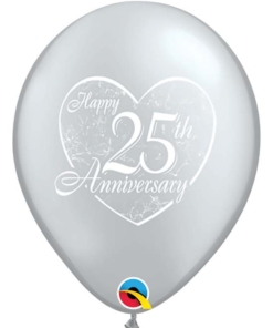 11" Happy 25th Heart Anniversary Balloon
