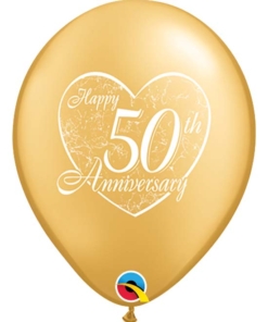 11" Happy 50th Heart Anniversary Balloon