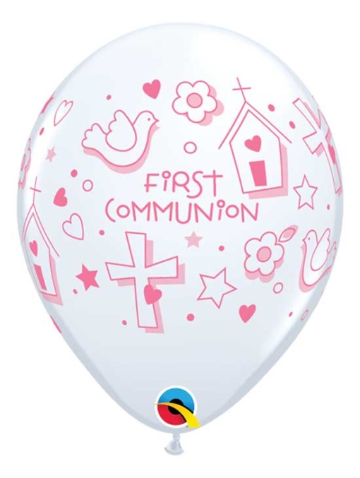 11" First Communion Symbols Girl Religious Balloon