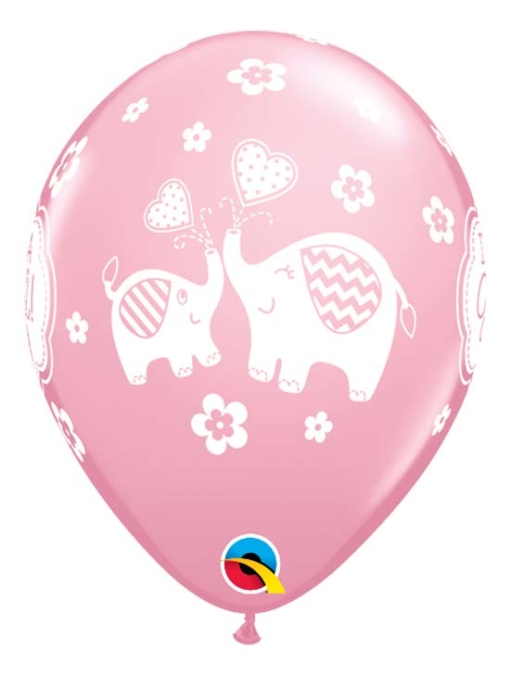 11" It's A Girl Elephants Baby Balloon