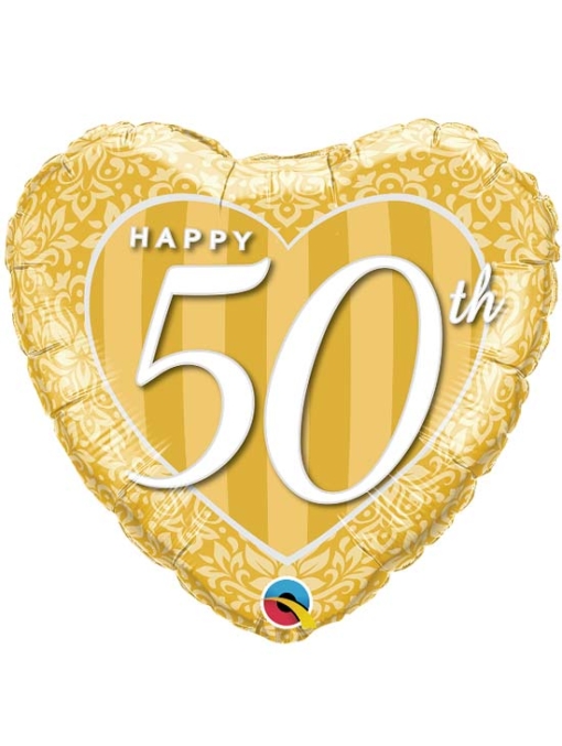 18" Happy 50th Anniversary Heart Balloon