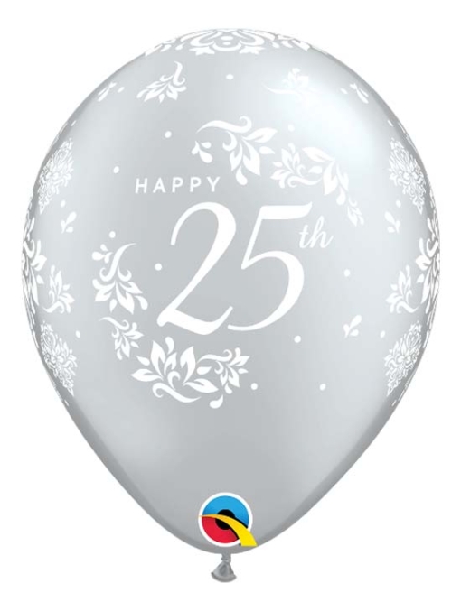 11" 25th Anniversary Damask Balloon