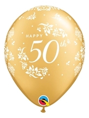 11" 50th Anniversary Damask Balloon