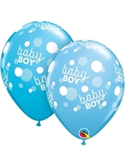 11" Baby Boy Blue Dots Balloon