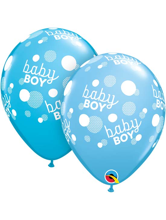 11" Baby Boy Blue Dots Balloon (50ct. Bag) Q55890 MF88929 Balloon