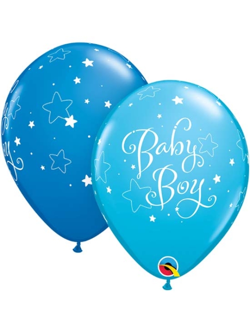 11" Baby Boy Stars Balloon (50ct. Bag) Q55926 MF63613 Balloon Supply