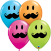 11" Smile Face Mustache Balloons