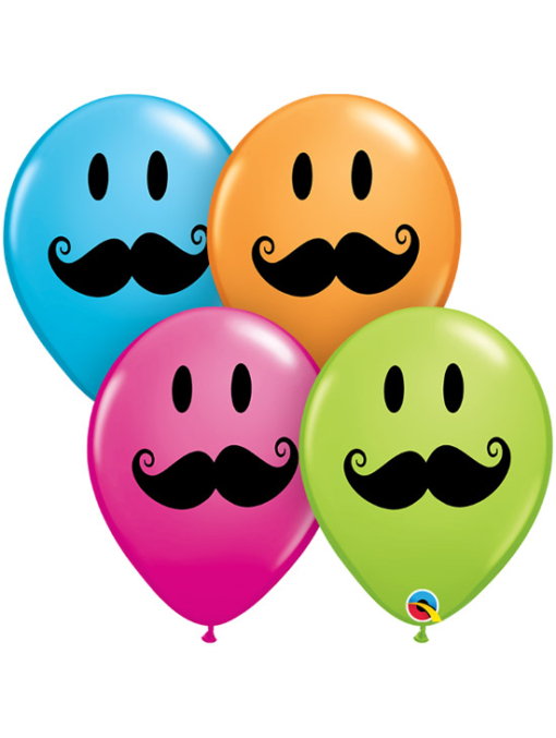 11" Smile Face Mustache Balloons