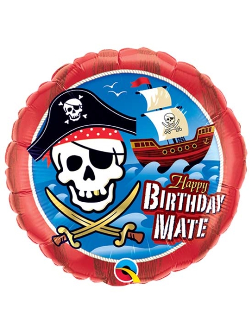 18" Pirate Ship Happy Birthday Balloon