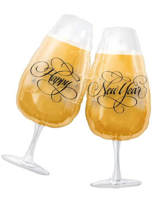 30" New Year Toasting Glasses Balloon