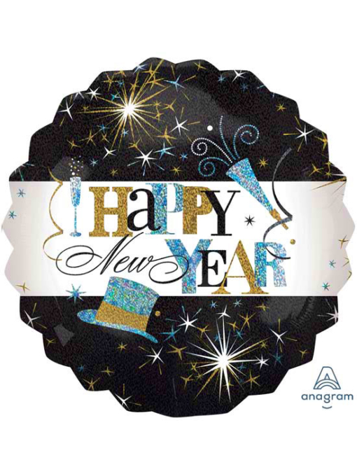 28" Hapy New Year Elegant Celebration Balloon