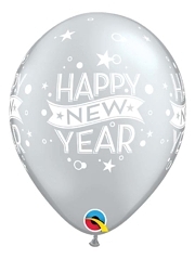 11" Silver Confetti Dots New Year Balloon