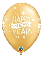 11" Gold Confetti Dots New Year Balloon