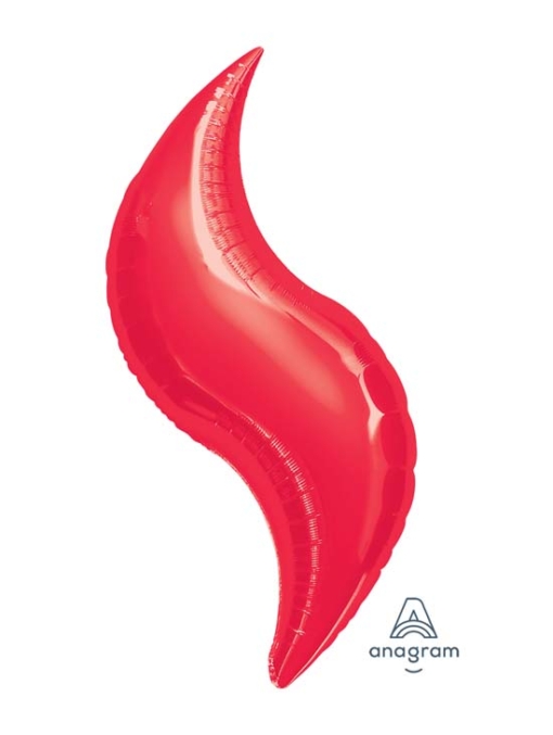36" Red Curve Shape Balloon