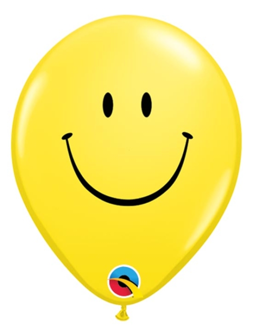 5" Yellow Smiley Face Balloon 100 Count