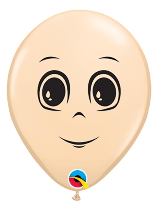 5" Blush Masculine Face Balloon 100 Count